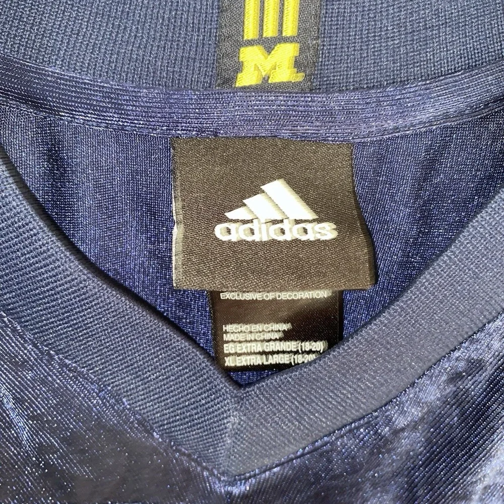Adidas Michigan Wolverines #1 Blue Football Jersey Youth Size XL 18-20